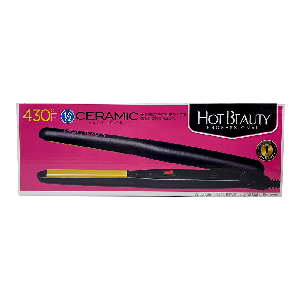 Hot Beauty Professional 1/2 Inch Ceramic Flat Iron, 1 Ea